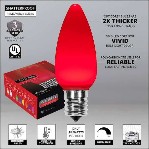 Lights Depot C9 LED Bulbs (25 Pack)