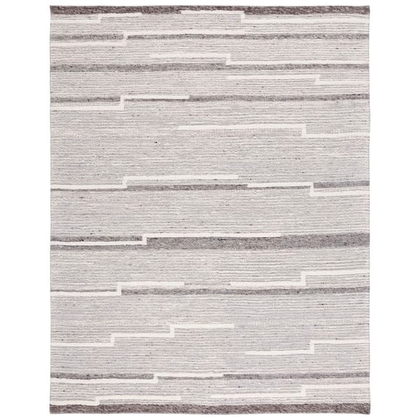 Casablanca 8 ft. x 10 ft. Ivory/Gray Geometric Striped Area Rug