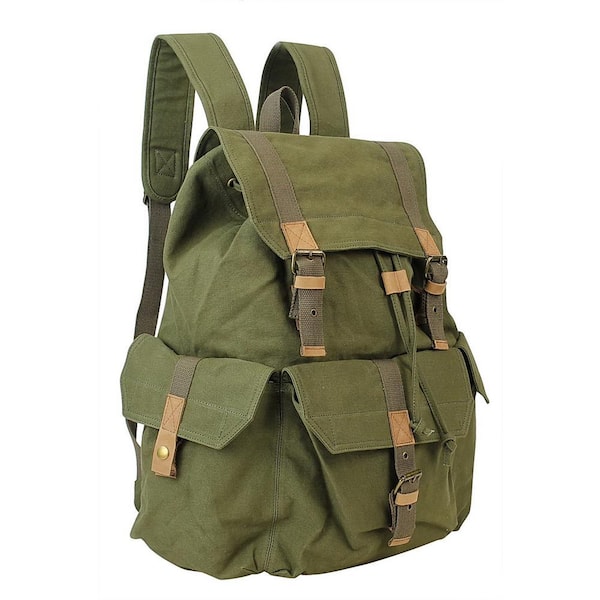 Vagarant 20 in. Green Large Sport Washed Canvas Backpack C04GRN - The Home  Depot