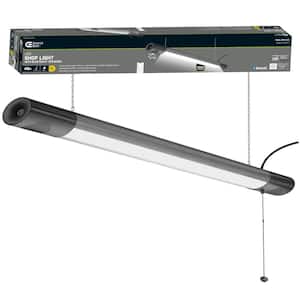42 in. Workbench Garage Integrated LED Shop Light Bluetooth Speakers 3600 Lumens Black Brushed Nickel