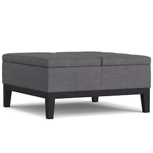 Dover Slate Grey Lift Top Coffee Table Storage Ottoman