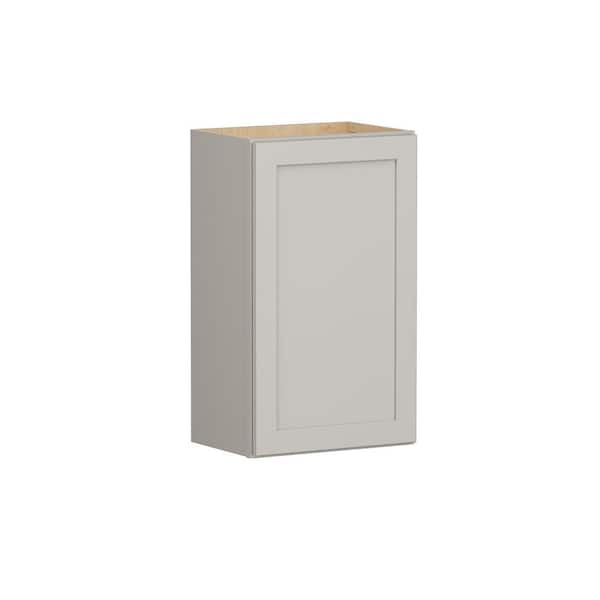 SIMPLY WOODMARK PRO Shaker Full Overlay 18 in. W x 12 in. D x 30 in. H Plywood Assembled Wall Kitchen Cabinet in Stone Gray