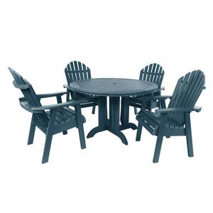 Highwood Weatherly Nantucket Blue 5-Piece Recycled Plastic Round ...