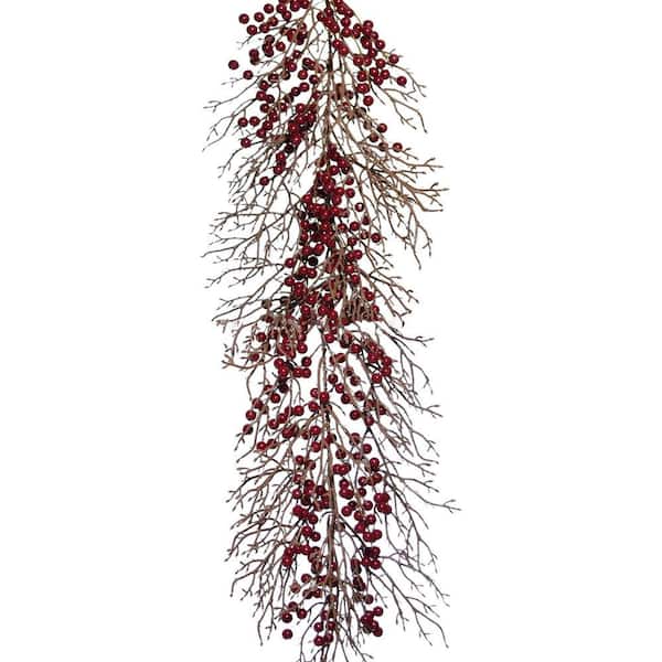 Fraser Hill Farm 9 ft. Decorative Artificial Garland with Red Berries