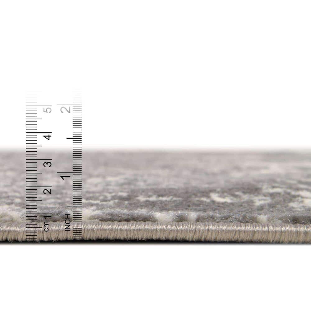 Grand Sofia Distressed Gray and Ivory 9' x 12' Synthetic Area Rug