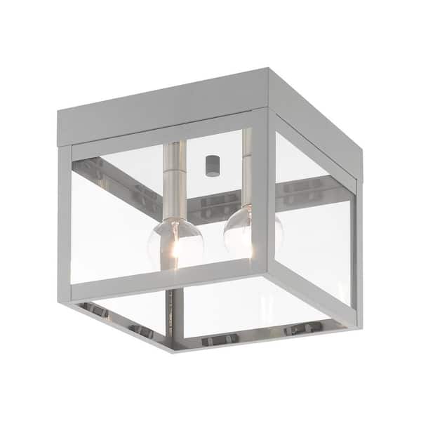 Nyack 2 Light Nordic Gray Outdoor Flush Mount Light
