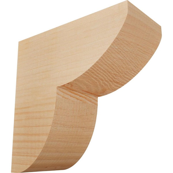 Ekena Millwork 3-1/2 in. x 8 in. x 8 in. Douglas Fir Crestline Smooth Corbel