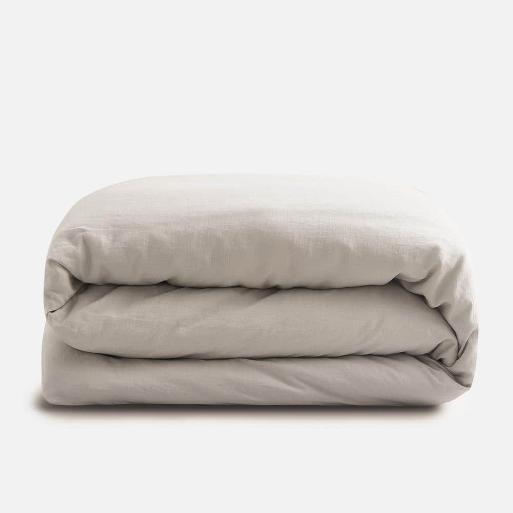SIJO Fog King / California King French Linen Duvet Cover SJLBDUCKCFOG