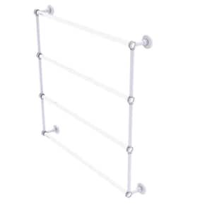 Clearview 36 in. 4-Tier Ladder Towel Bar with Dotted Accents in Matte White