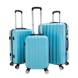 3-Piece Blue Traveling Spinner Luggage Set