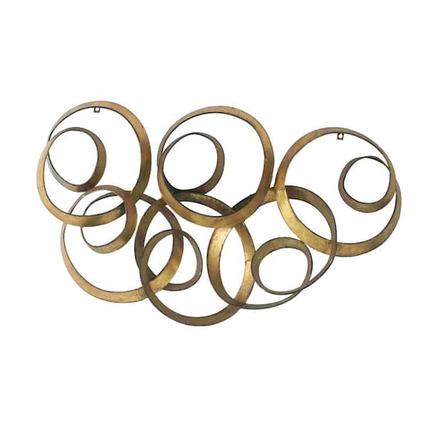 Miscool Anky Iron 21.8 in. x 38.4 in. Gold Wall Architectural Decor Seretha Gold Leaf Wall Decor
