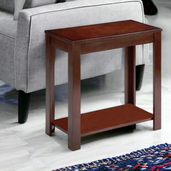 HomeRoots 24 in. Brown Rectangle MDF End Table
