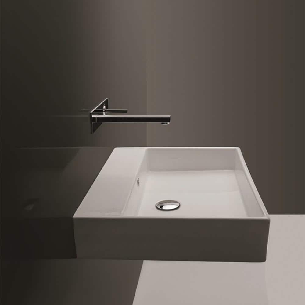 Unlimited 18.3'' Glossy White Ceramic Wall-Mount Bathroom Sink