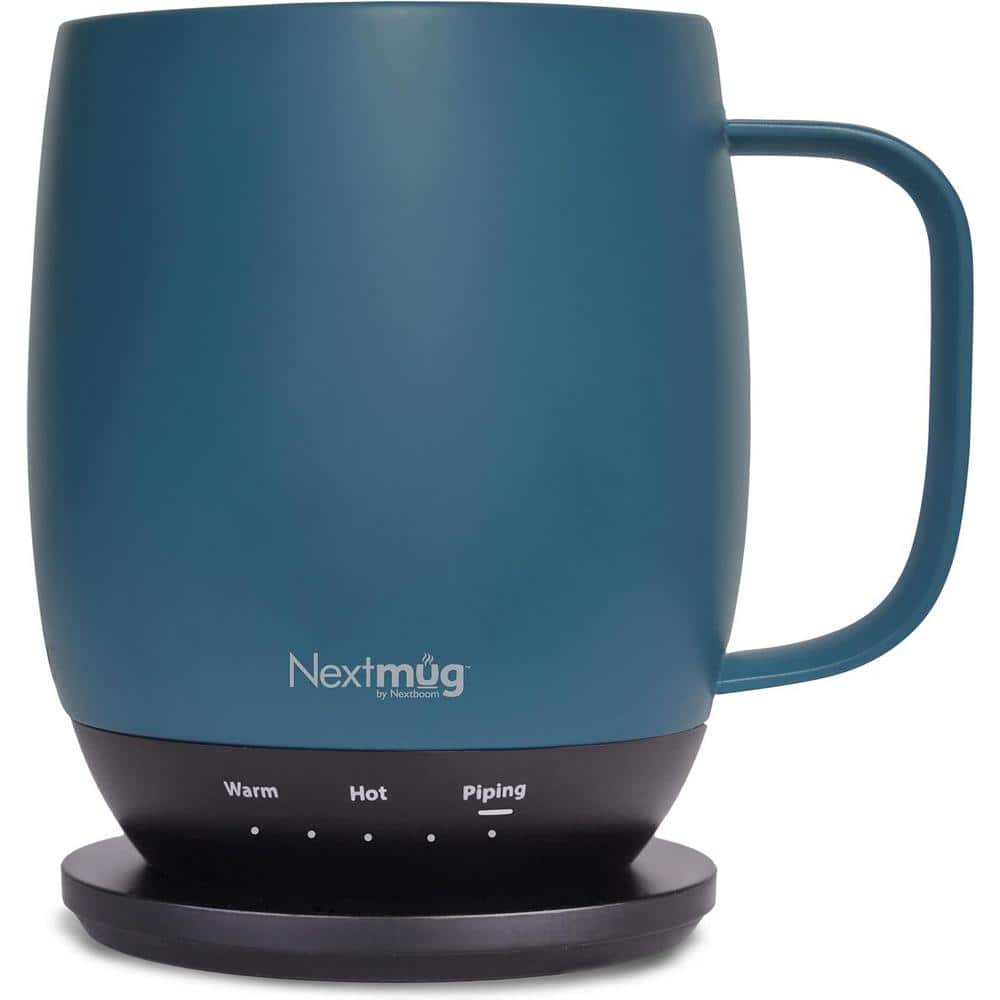 14 oz. Blue Stainless Steel Ceramic Self Heating Mug Latte Cups