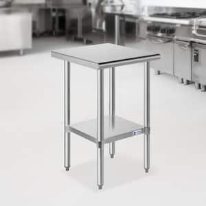 18 x 24 In. Stainless Steel Kitchen Utility Table with Bottom Shelf
