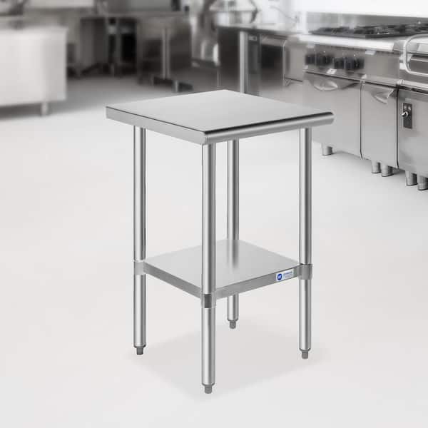 GRIDMANN 18 x 24 In. Stainless Steel Kitchen Utility Table with Bottom Shelf