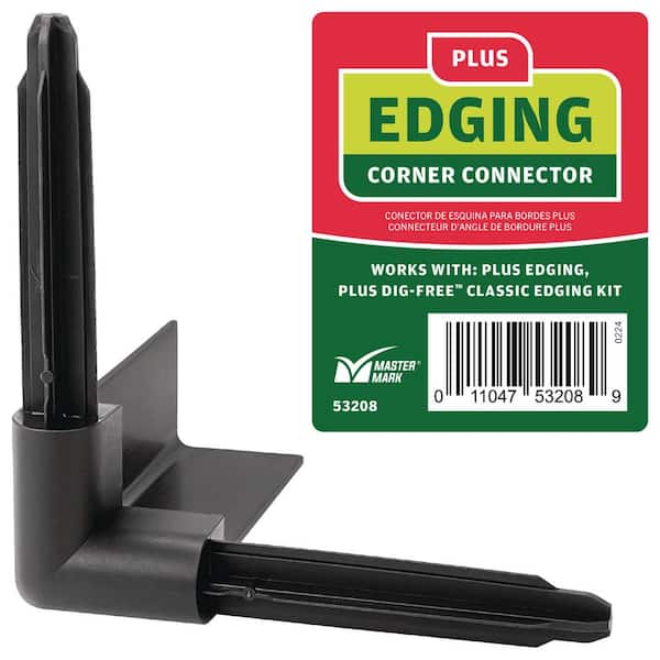 5.5 in. x 5.5 in. Black Plus/Deep Plastic Edge 90° Corner Coupler