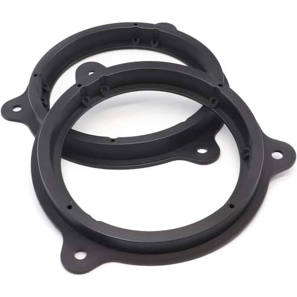 6.5 in. Black Plastic Speaker Adapter Bracket Ring Easy Install Sound Quality Upgrade for Nissan Infiniti 2-Pack
