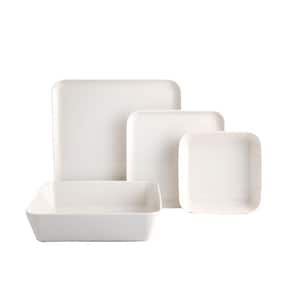 Cortot 4 Piece White Porcelain Dinnerware Place Setting (Serving Set for 1)