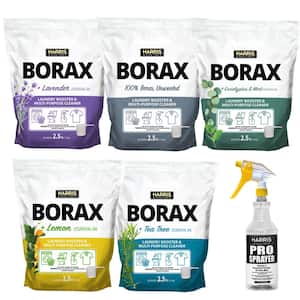 2.5 lbs. Borax Laundry Booster and Multi-Purpose Cleaner Variety Pack (5-Pack) and 32 oz. Spray Bottle