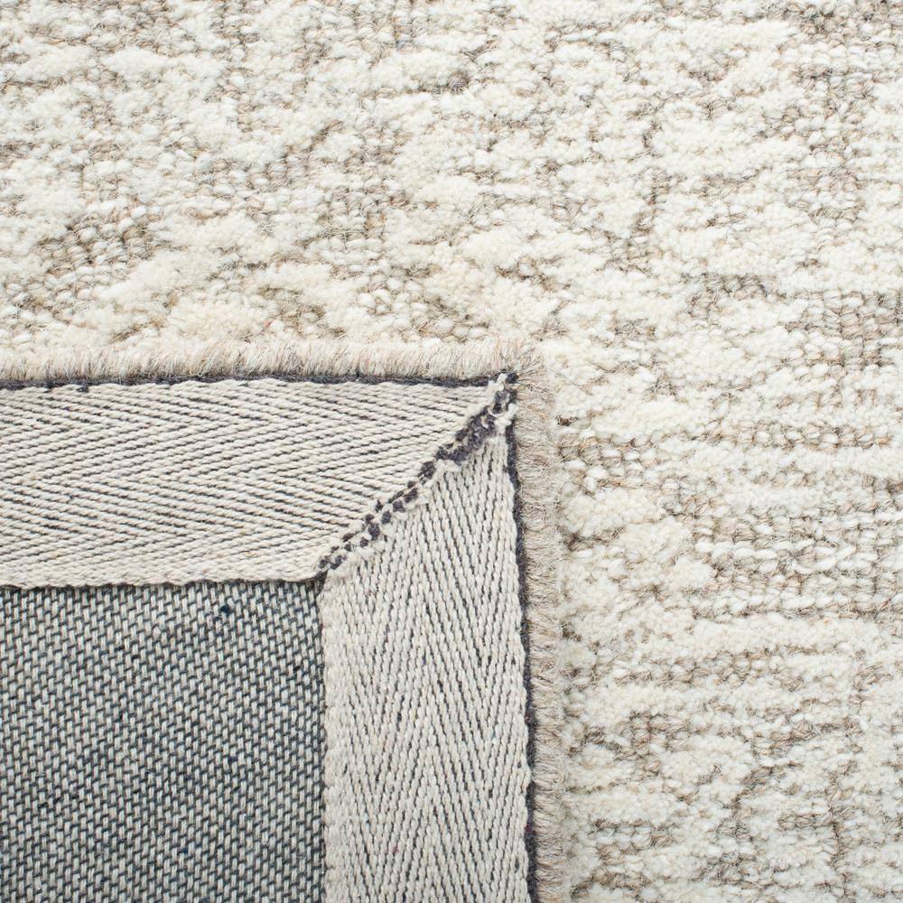 Ivory Floral Elegance 8' Square Hand-Tufted Wool Rug