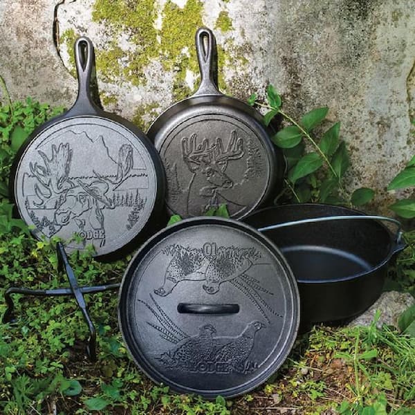 Lodge Wildlife Series 5-Piece Cast Iron Cookware Set in Black L5WLSETA -  The Home Depot