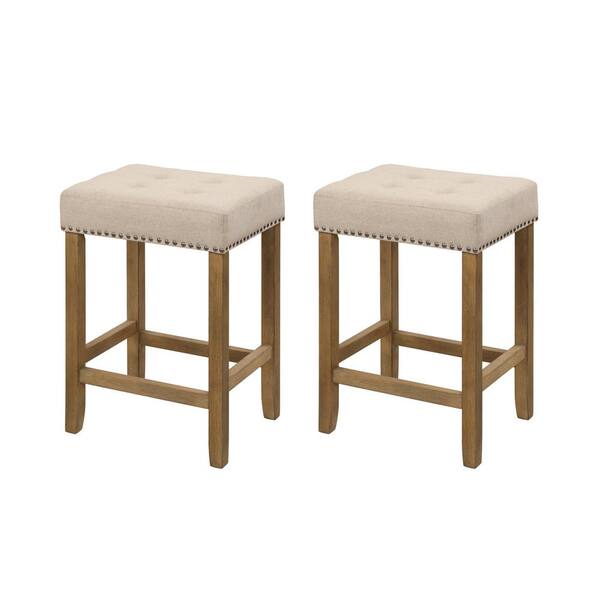 Nathan James Hylie 24 in. Nailhead Wood PubHeight Kitchen Counter Bar