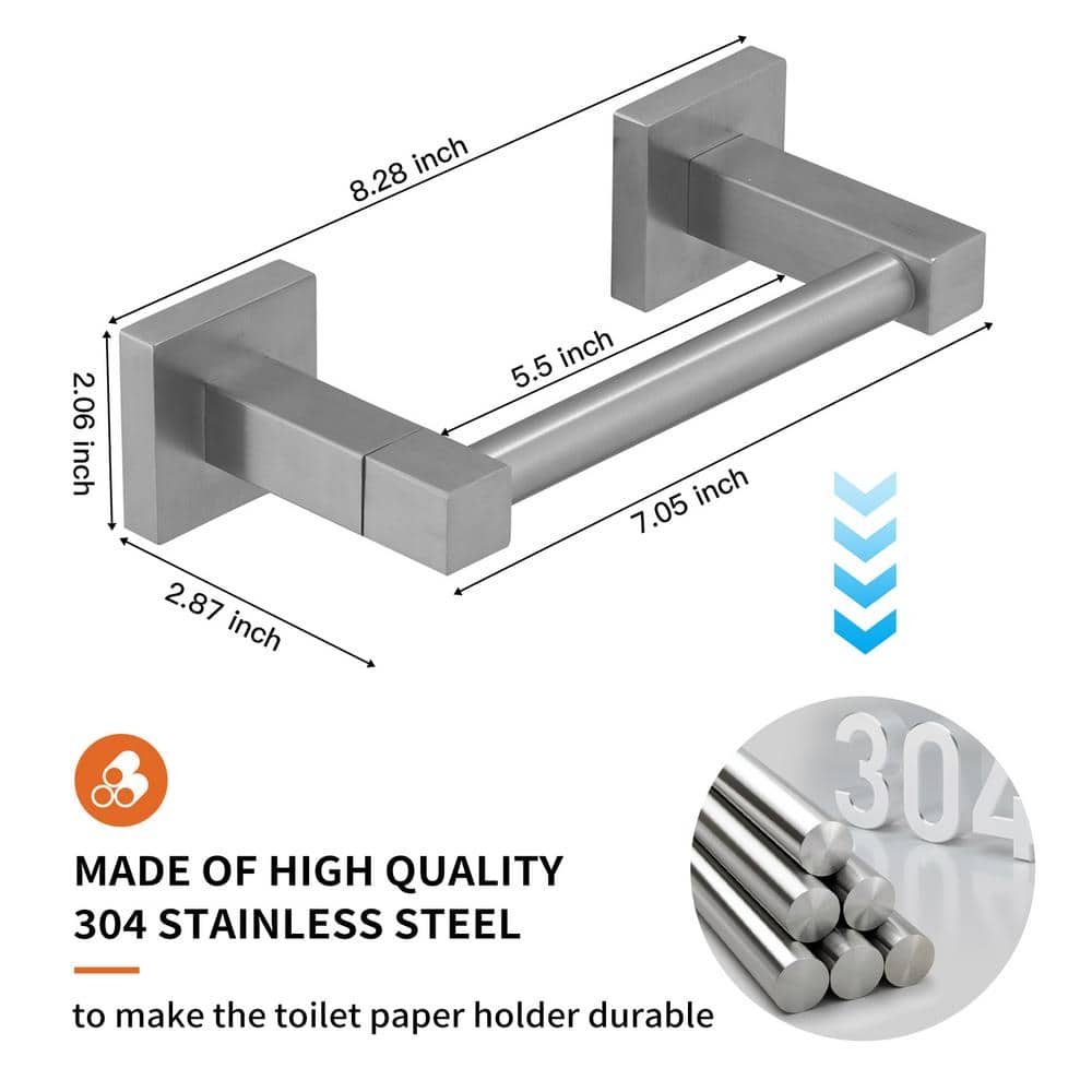 Brushed Nickel Stainless Steel Wall Mounted Toilet Paper Holder