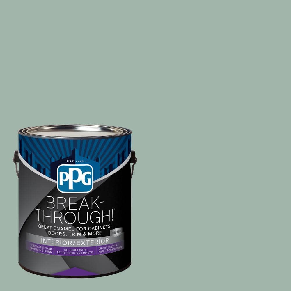 Break-Through! 1 gal. PPG10-29 Dusty Aqua Satin Door, Trim \u0026 Cabinet Paint, image size:1000x1000