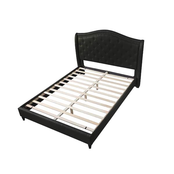 Kaiser Black King Upholstered Tufted Platform Bed