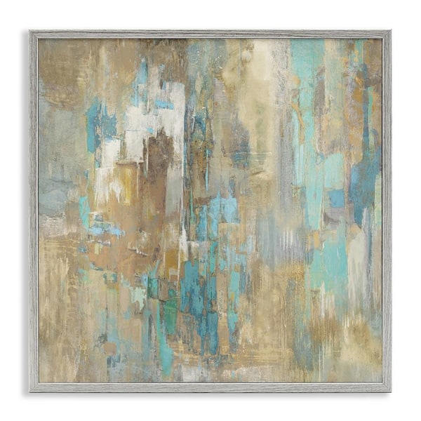 Stupell Industries Complex Abstract with Blue by Justin Turner Gray Framed Abstract Giclee Art Print 17 in. x 17 in.
