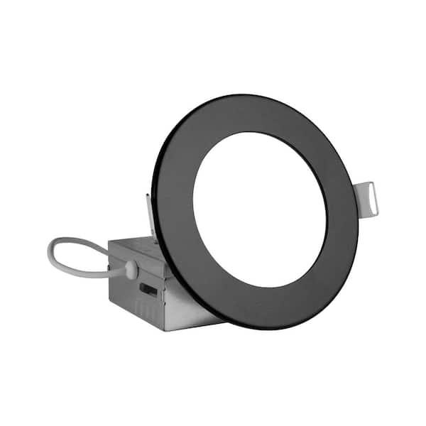 NICOR RELS 4 in. Round Selectable IC-Rated Integrated LED Recessed Downlight Trim Kit, Black