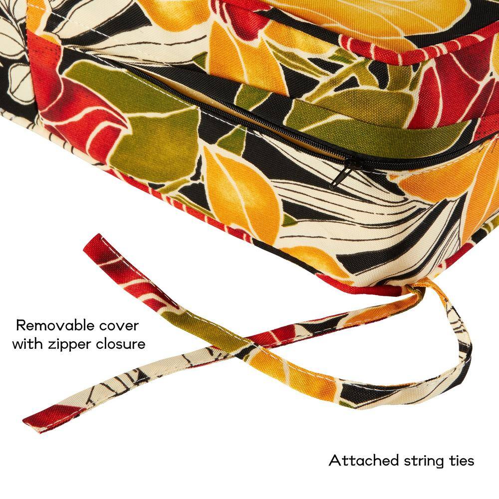 Aloha Black Floral Outdoor Deep Seat Cushion Set