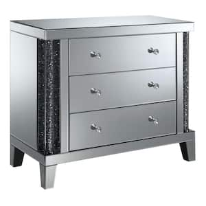 Ellis Silver 3-Drawer Wide Side Table