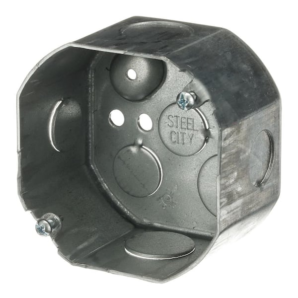 Steel City 4 in. x 2-1/8 in. Deep Octagon Box with 1/2 in