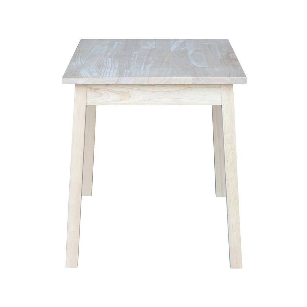Unfinished White Wooden Kids Table with Tapered Legs