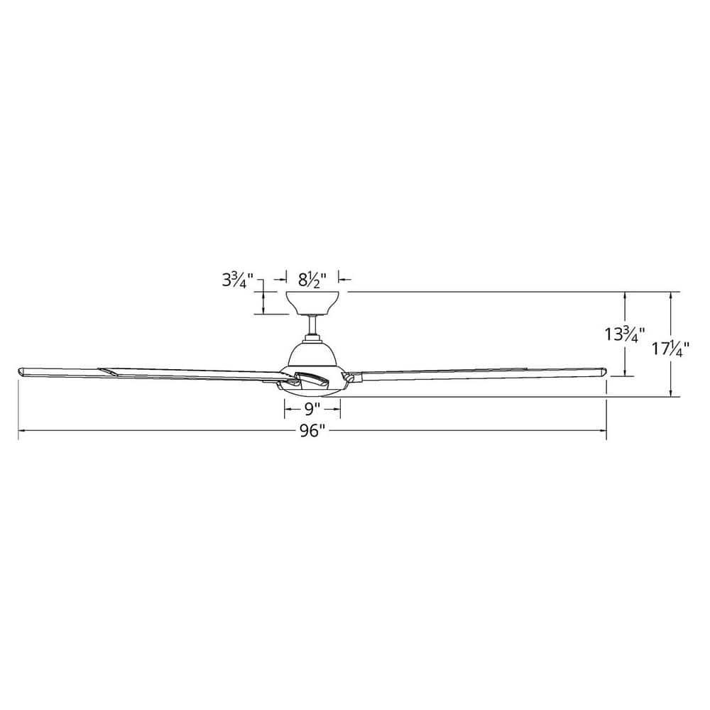 Hydra 96" Matte White Smart Ceiling Fan with LED Light Kit