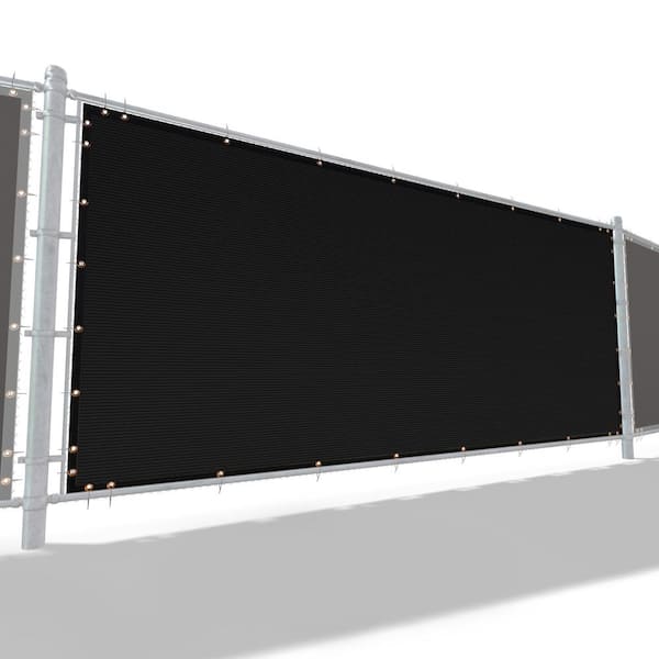 ROYAL SHADE 57 in. x 12 ft. Black Mesh Fabric Privacy Fence Screen with Perimeter Stitched Edges and Grommets