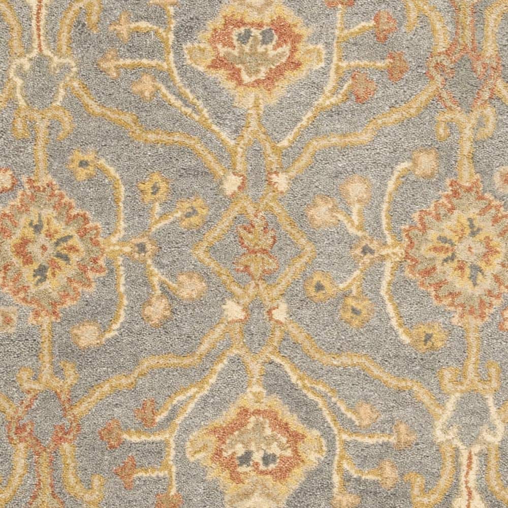 Heirloom Blue Square Hand-Tufted Wool Rug