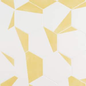 Eclipse Burst Yellow 7.79 in. x 8.98 in. Matte Porcelain Floor and Wall Tile (9.03 sq. ft./Case)