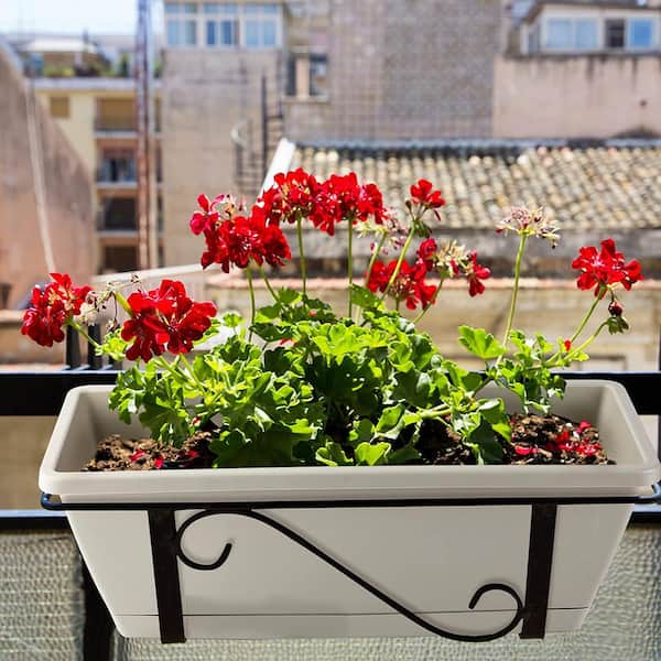 17 in. Rectangle Window Box Planter Window Plant Box Herb Planter Plastic Herb Pots for Indoor Plants (12-Pieces)