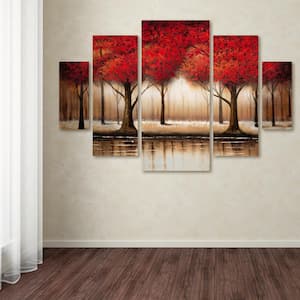 40 in. x 58 in. "Parade of Red Trees" by Rio Printed Canvas Wall Art