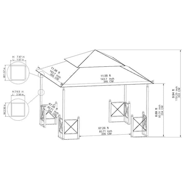 Hampton Bay 12x12 Outdoor Gazebo – Stylish & Durable - Image 9