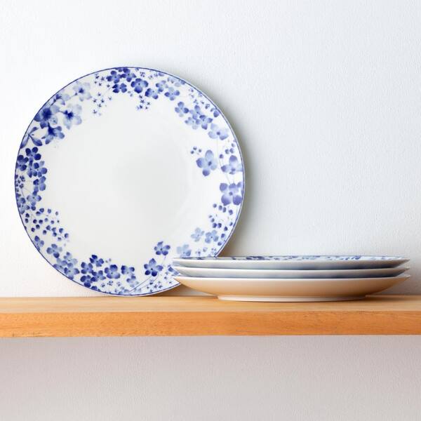 Noritake Bloomington Road 10.5 in. (White and Blue) Porcelain 