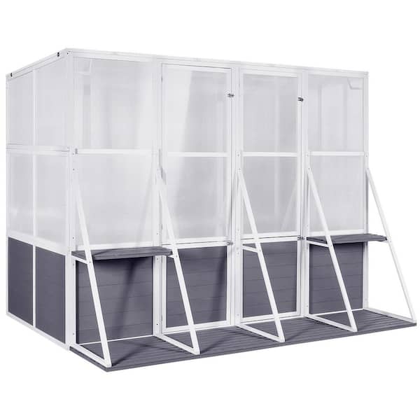 8 x 4 ft. Aluminum Frame Greenhouse Polycarbonate Greenhouse Heavy Duty Walk-in Greenhouses