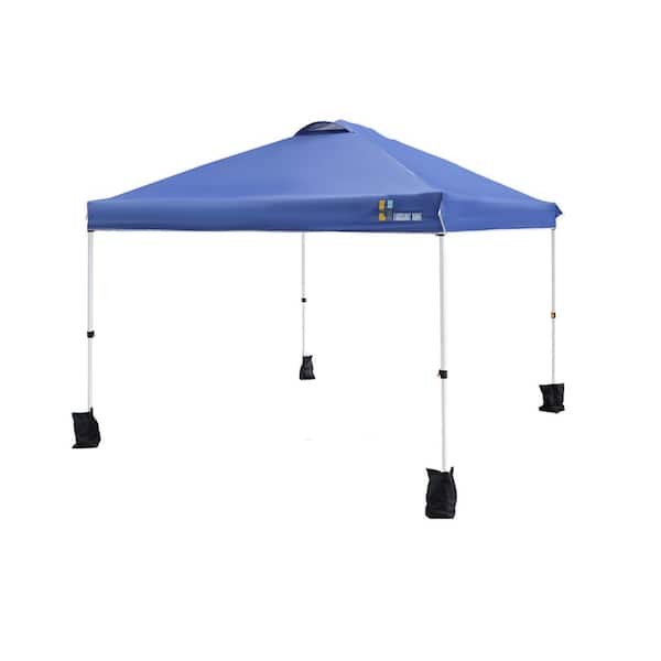 Unbranded 10 ft. x 10 ft. Pop Up Portable Folding Instant Canopy Tent with Roller Bag in Blue
