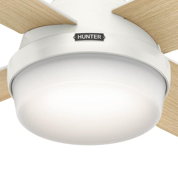 Hunter - Dempsey 52 in. LED Indoor Fresh White Ceiling Fan with Light Kit and Universal Remote