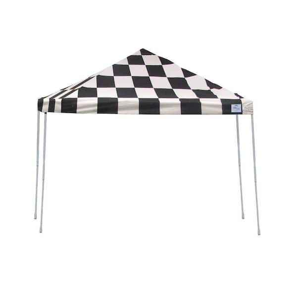ShelterLogic 12 ft. W x 12 ft. D Pro Series Straight-Leg Pop-Up Canopy with 4-Position-Adjustable Steel Frame and Storage Bag