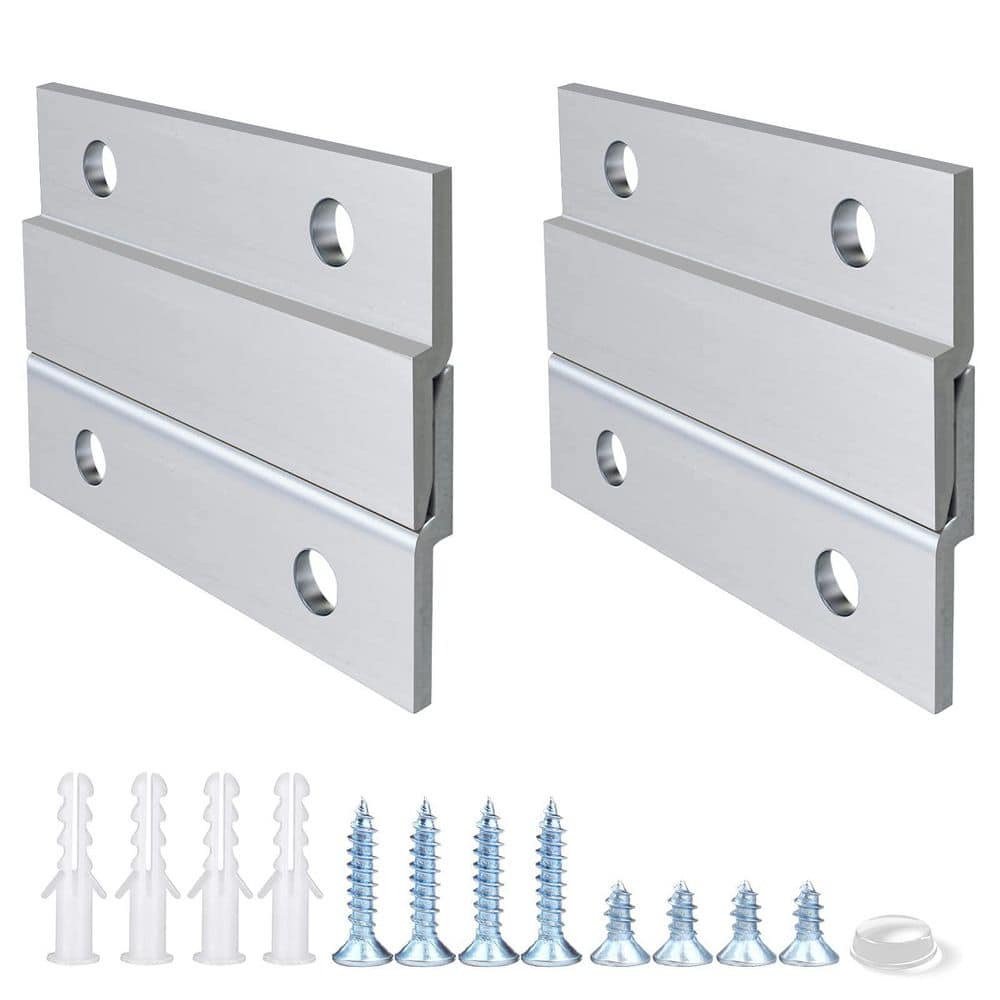 2 in. Aluminum Wal Mounting Bracket Hardware Kit for Hanging Mirrors, Picture, Shelf, Whiteboard, Art, Frames (2-Pairs) price history on PriceWatchPro