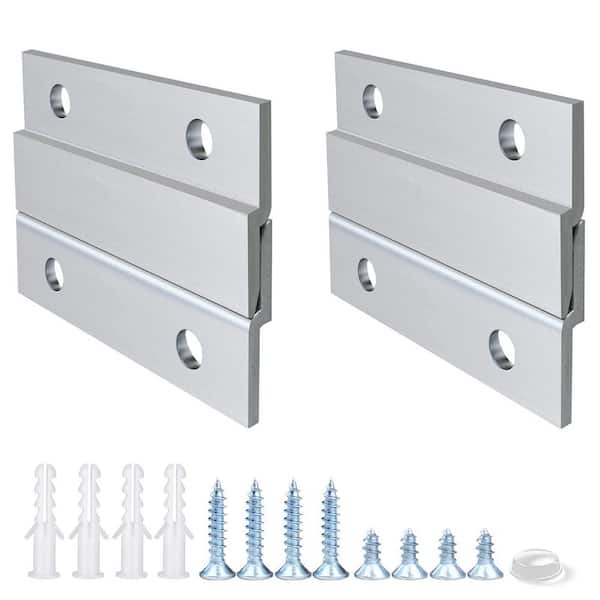 NVNOO 2 in. Aluminum Wal Mounting Bracket Hardware Kit for Hanging Mirrors, Picture, Shelf, Whiteboard, Art, Frames (2-Pairs)